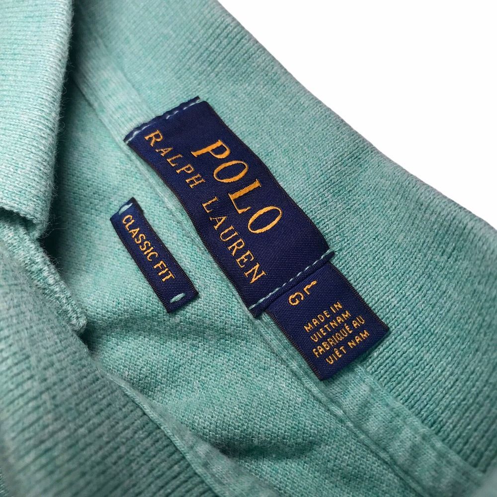 Polo Ralph Lauren Clasic fit mens Large short sleeve shirt Green Purple pony - Picture 3 of 7